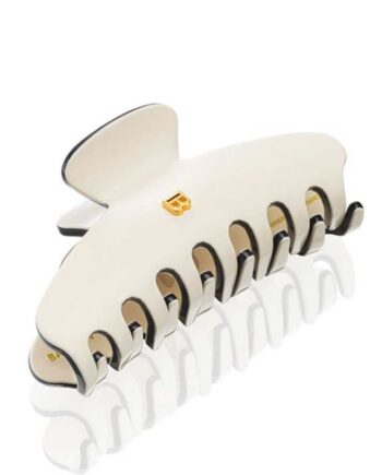 Balmain Cellulose Acetate Pince   Cheveux Medium White Black