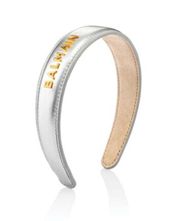 Balmain Leather Headband Large Silver