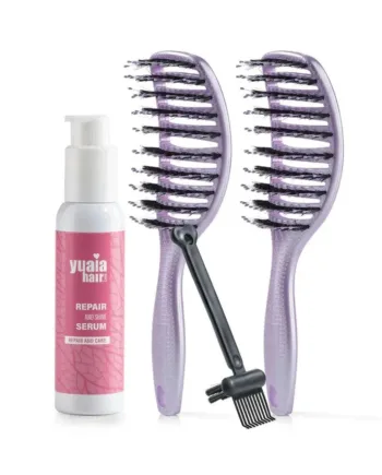 Ultimative Detangler Sæt   Stk Lavender  Gratis Hårserum Og Cleaning Brush