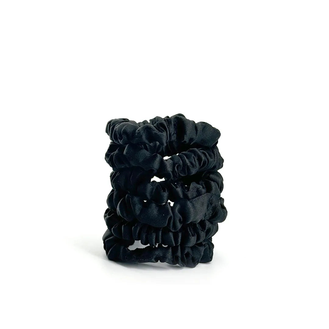 -pak Soft Satin Scrunchies Small Black