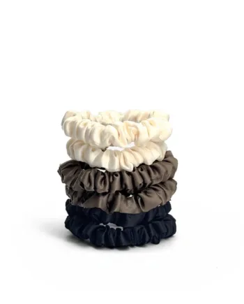 -pak Soft Satin Scrunchies Small Coffee
